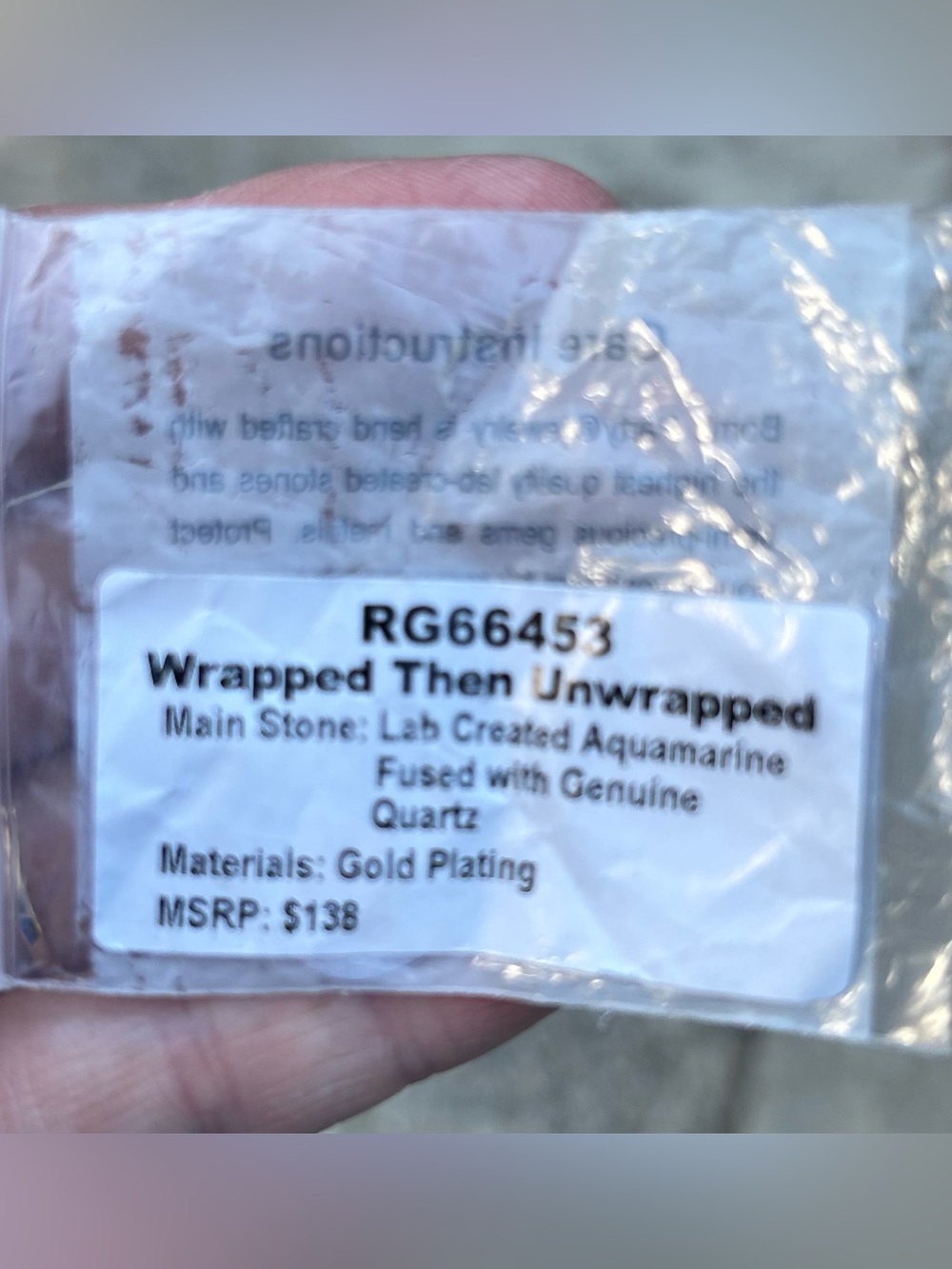 Wrapped then Unwrapped Aquamarine Ring - Picture 3 of 5